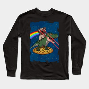 Pugstronauts: A Cosmic Adventure of Pizza, Dinosaurs, and Lazer Beams Long Sleeve T-Shirt